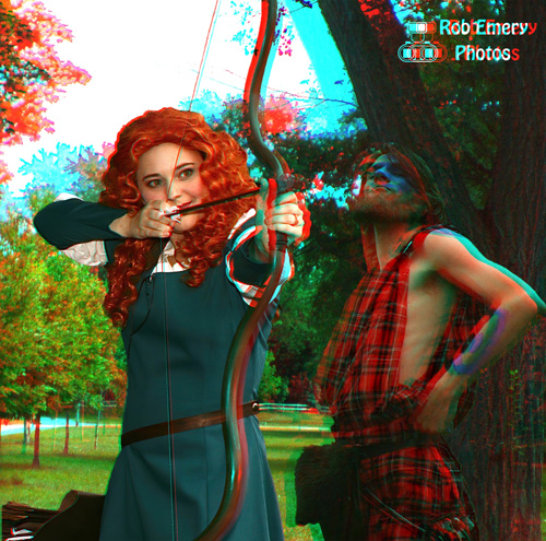 Merida shows Lord MacIntosh how to shoot